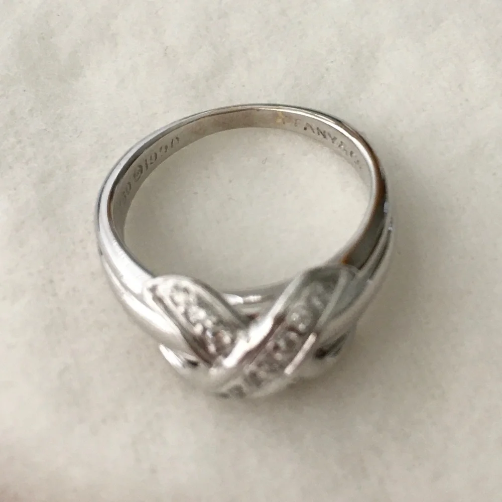 TIFFANY & CO. Vintage Diamond 18K Signature X Crossover Ring Size 7.5 - Picture 3 of 15